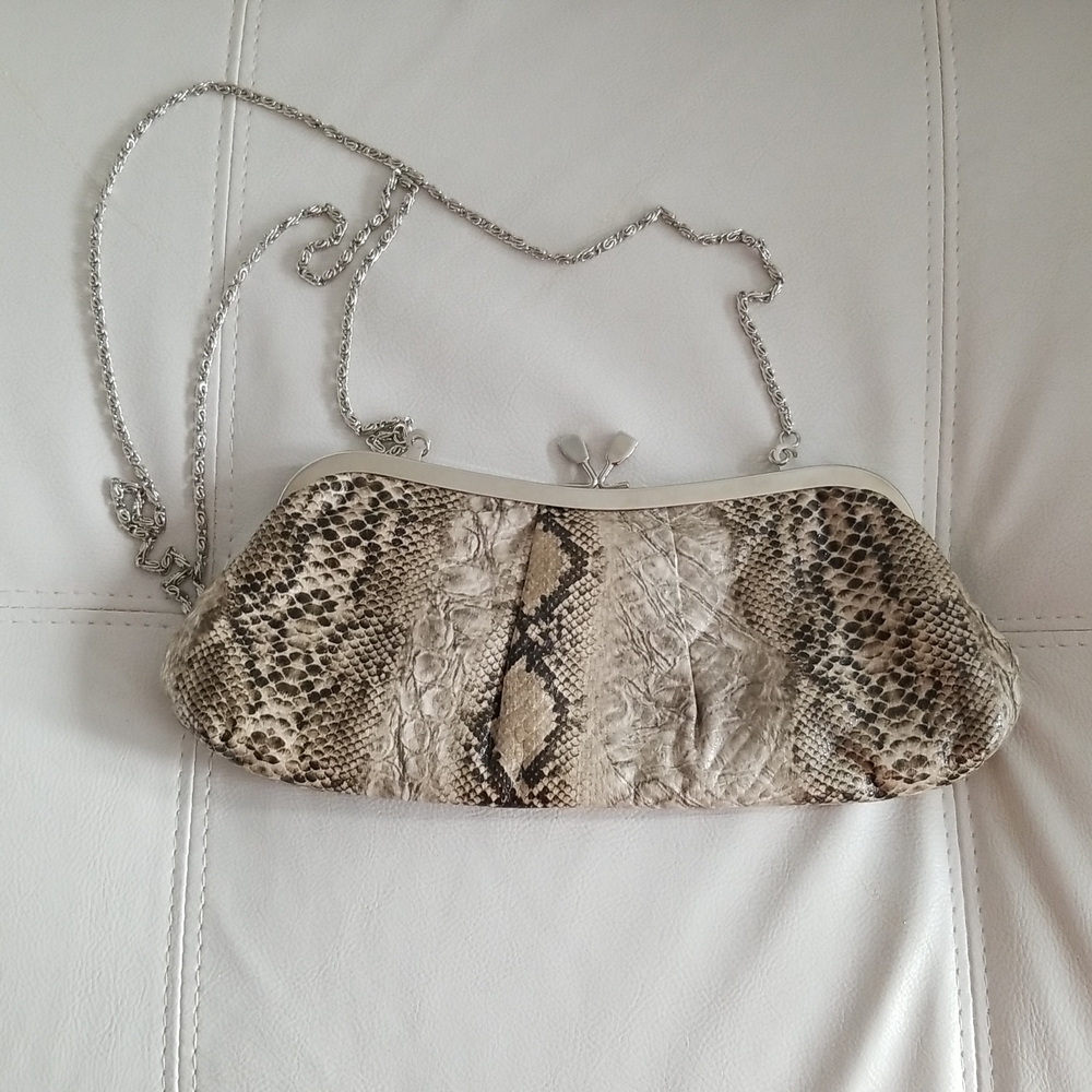 Chinese Laundry reptile print clutch